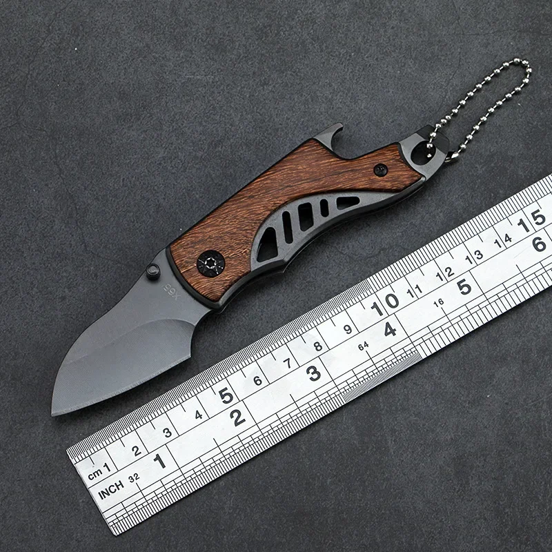 

2024 New Outdoor Knife Camping Self-Defense Knife X65 Folding Knife Multi-Function Bottle Opener Key Portable Mini