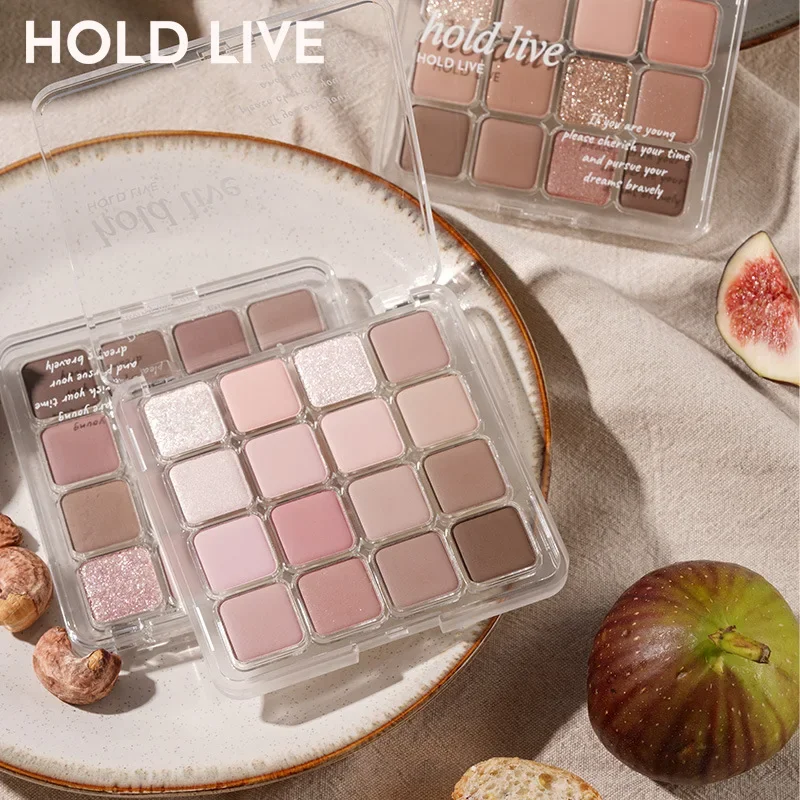 

HOLDLIVE Square 16-Colour Eyeshadow Palette Pink Brown Pearl Palette Pearl Matte Eye Shadow Korean Makeup Rare Beauty Cosmetics