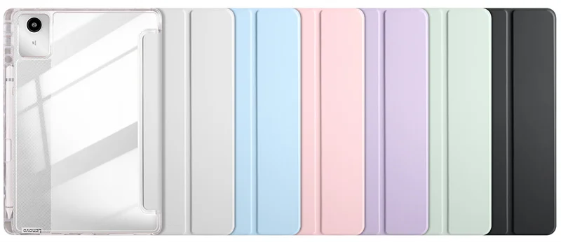 Clear Acrylic Trifold Stand Tablet Case with Pen Holder