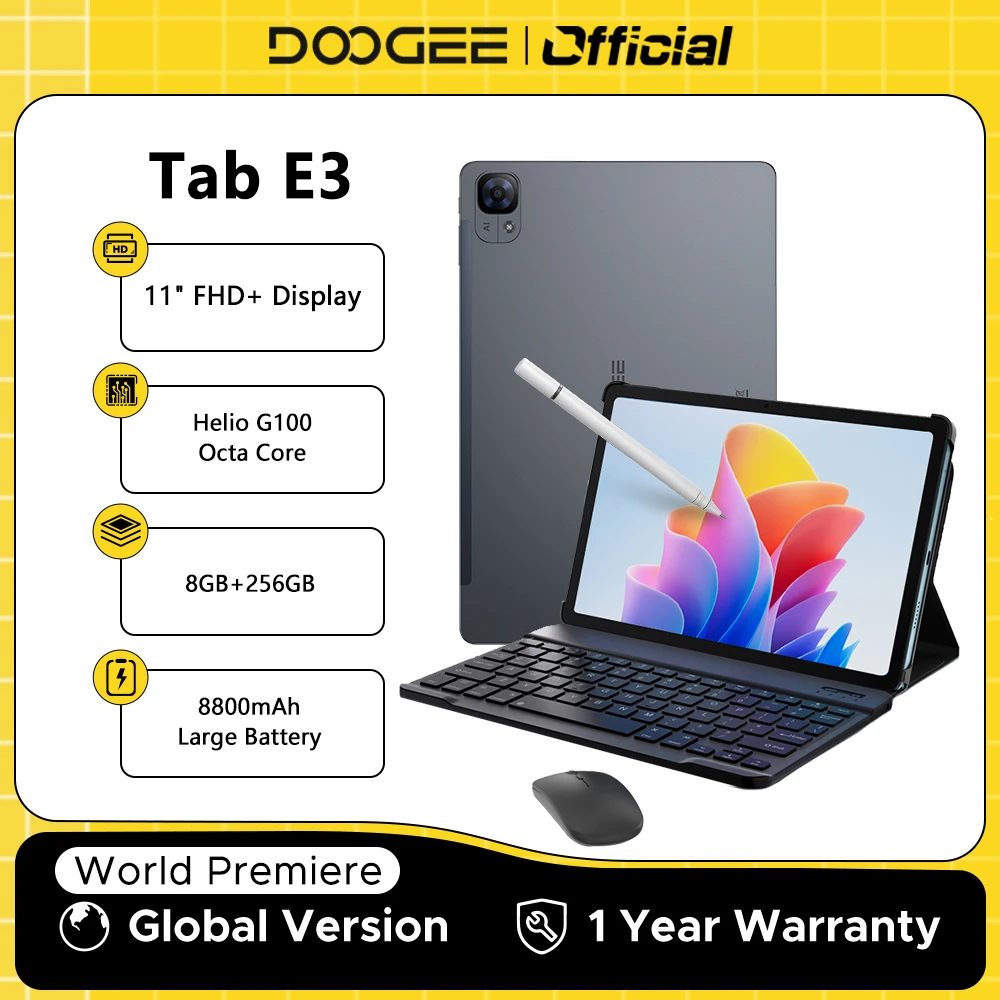 Global Version DOOGEE Tab E3 Tablet Gemini AI Android 15 11