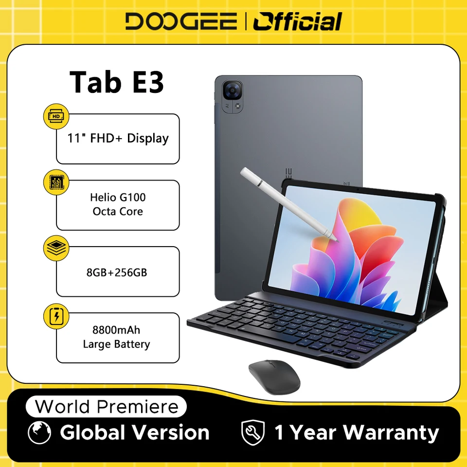 Brand+】Doogee Tab E3 Tablet Pc Android 15 Gemini Ai 11-Inch Ultra