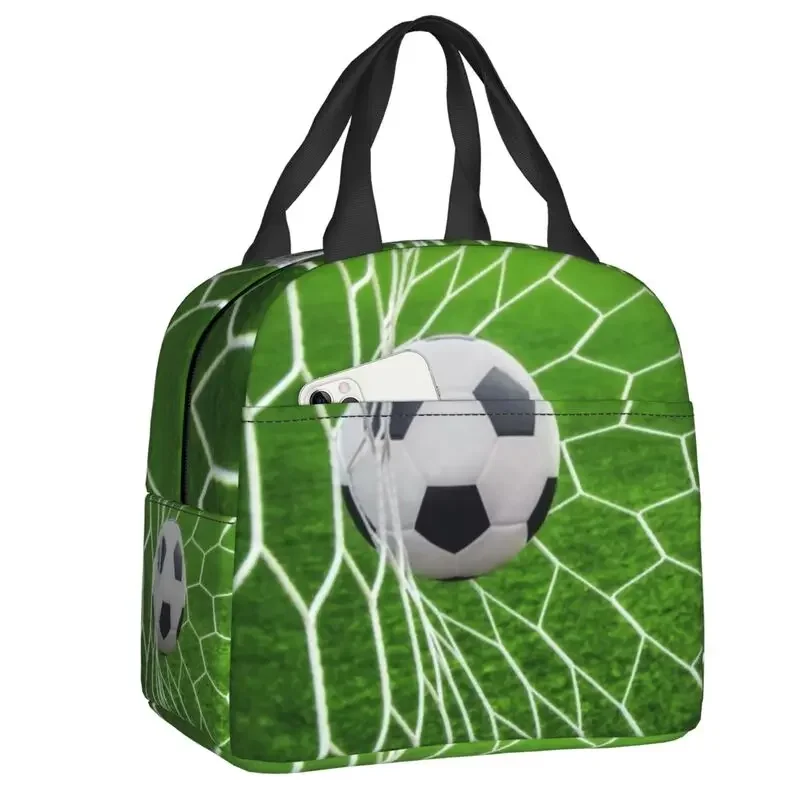 

Soccer Goal Insulated Lunch Bag Sport Waterproof Cooler Thermal Lunch Box For Women Children Food Container Tote Bags