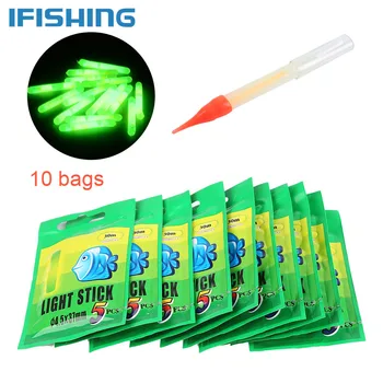 FUJIN Green Dark Luminous Clip On Fishing Rod Tackle Fluorescent Lightstick  Light Sticks Glow Stick Fishing Float