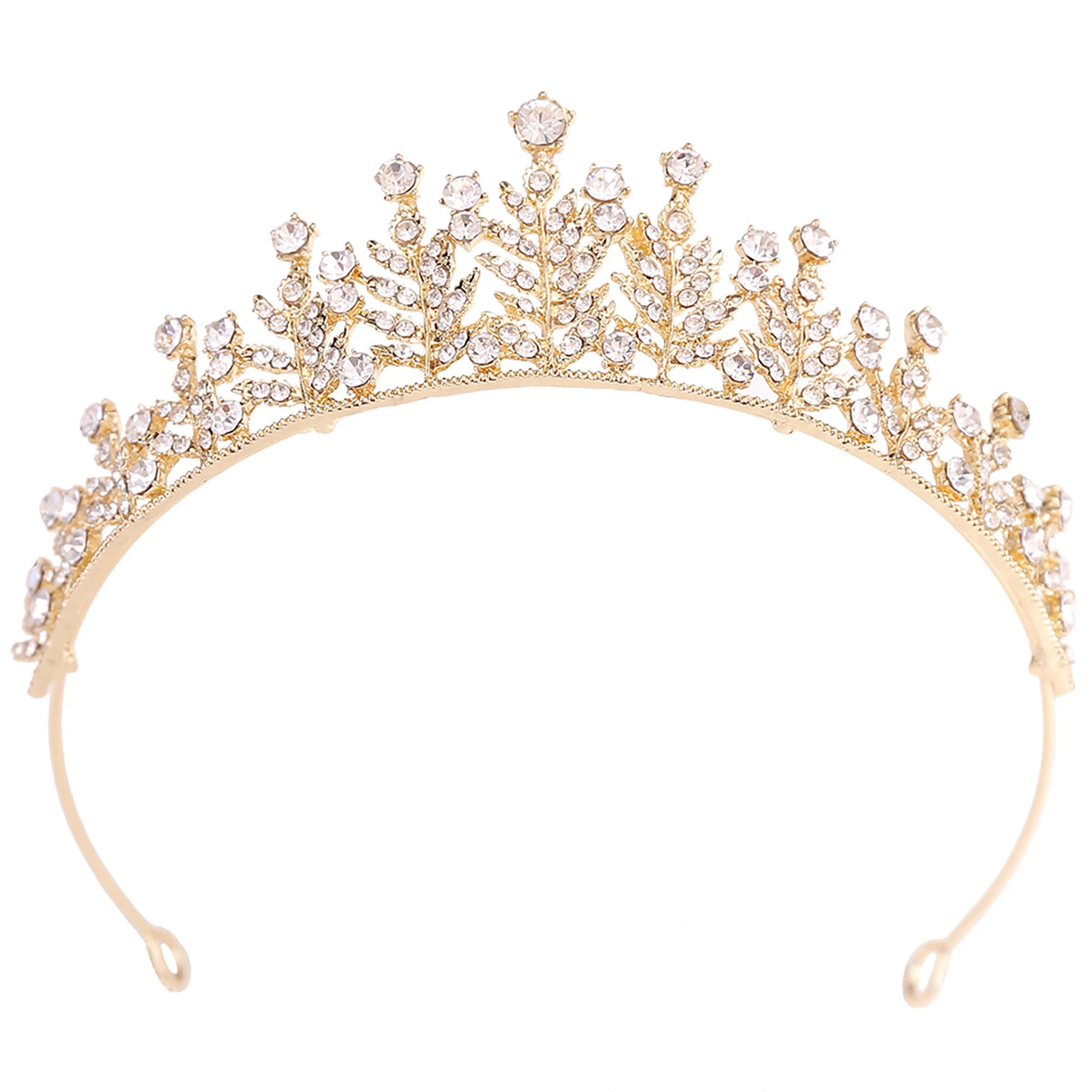 

Crown Baroque Tiara Headdress Full Rhinestones Headwear Alloy Hair Accessories for Masquerade Ball Banquet Cosplay