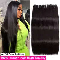 Extensions de cheveux humains brésiliens Remy naturels non traités 16A, 3 ou 4 pièces, 100% qualité supérieure, pour femmes 1