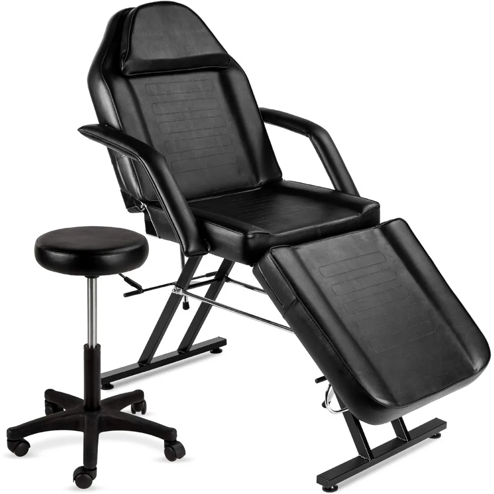 Best Choice Products 71in 3-Section Multipurpose Massage Bed, Spa & Salon Facial, Tattoo Chair w/Hydraulic Stool