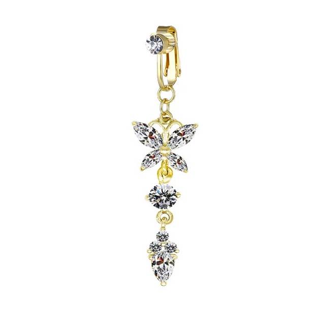 Fake Belly Butterfly Fake Belly Piercing Butterfly Clip On Umbilical Navel Fake Pircing Butterfly Cartilage Earring Clip