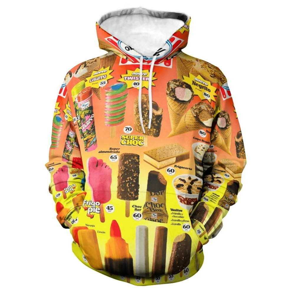 thumbnail image 1 of Sudadera con capucha Harajuku para hombre, estampado de helado en 3D, sudaderas casuales, sudaderas con capucha de gran tamaño y divertidas para primavera y otoño, jerséis de calle, 1 of 4