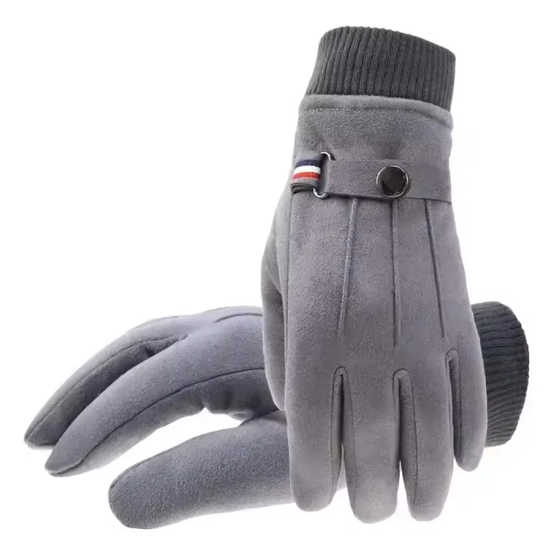 Men's Winter Gloves Suede Split Finger Military Outdoor Riding Ski Fishing Touch-Screen