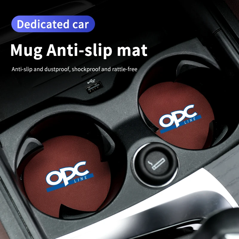 Car Coasters Water Cup Holder Pad Non-slip Cup Slot Mats For OPEL OPC LINE Zafira b Corsa d Insignia Mokka Regal Grandland Vectr