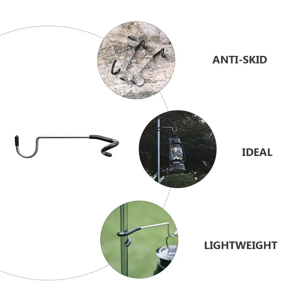 Edelstahl Licht Ständer Halter Haken Tragbare Zelt Pole Lampe Aufhänger Jagd Angeln Laterne Aufhänger Outdoor Camping Werkzeuge – Detail 7