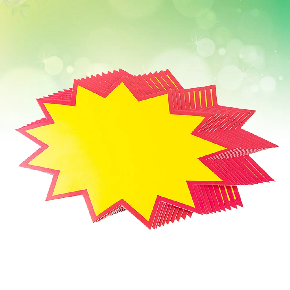 

30 PCS Blank Advertising Paper Stickers Supermarket Price Tag Explosion Sign Emblems Commodity