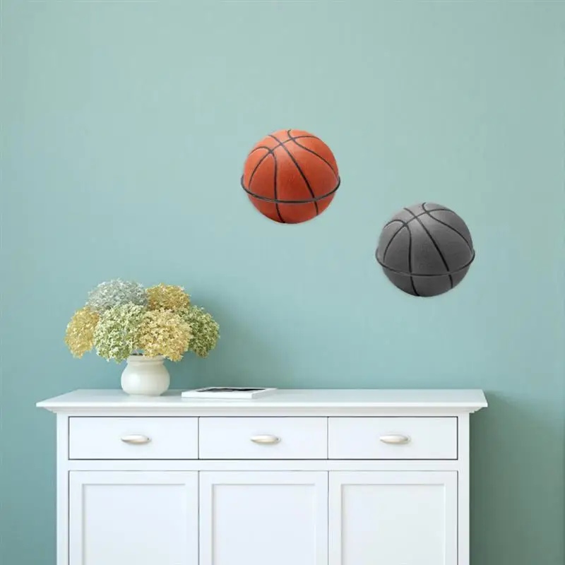 2 Supports Muraux Pour Ballons - Basket, Football, Volley - Fer 27x22cm