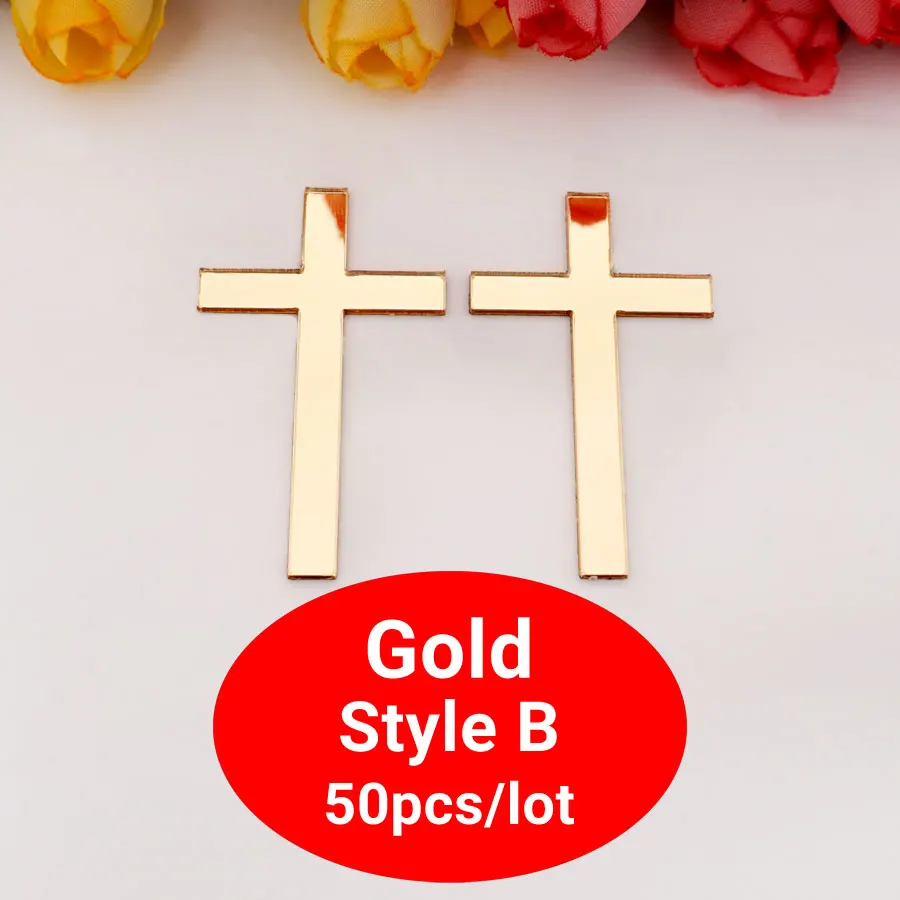 20 teile/los Kleine Acryl Gold Spiegel Kreuz Silber Aufkleber 3D DIY Ehe Wand Kreuze Hause Dekoration Gast Geschenk Zubehör – Detail 6