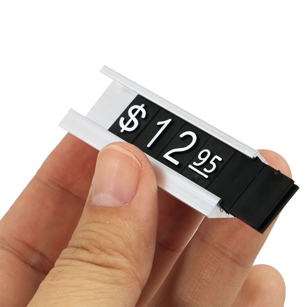 Adjustable Number Letter Metal Base Counter Shelf Top Price Talker Display Ground Arabic Jewelry Number Combined Price Tag Cubes