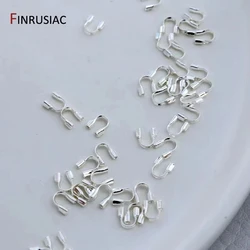 Gold Plated Brass Wire Protector Loops - 50 pieces (Silver plated)
