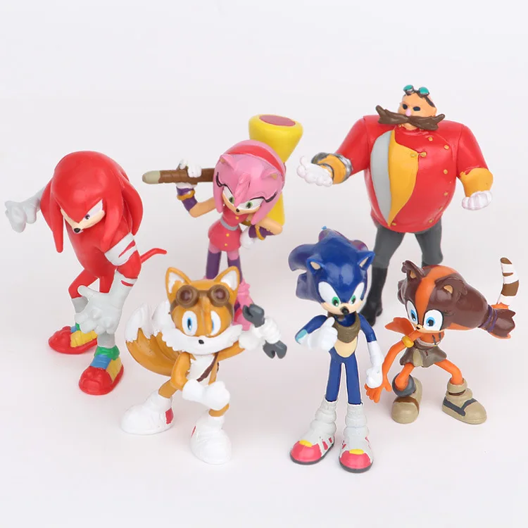 thumbnail image 1 of Juego de 12/6 piezas de minifiguras de Sonic de PVC, juguete de animación, Sonic The Hedgehog, modelo de muñeca, juguetes de animales para niños, regalo de cumpleaños, 5-8 cm, 1 of 5