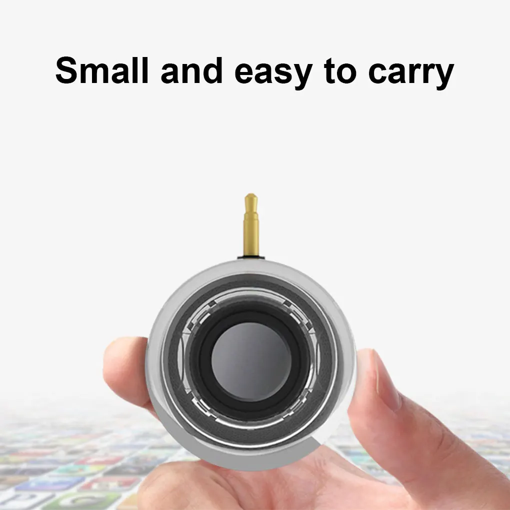 3.5mm Aux Audio Jack Mini Wireless Powerful Crystal Speaker Portable HIFI 3D Surround Phone Speaker For Smart Phone Tablet