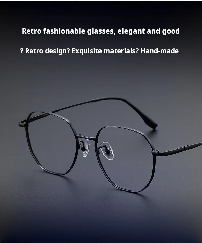 MOMOJA Hohe Qualität Designer Stil Luxuriöse Titan Legierung Rahmen Männer Frauen Gläser Rahmen Polygon Mode Gläser 1280 – Detail 2