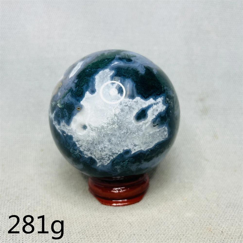 Peculiar Geode Moss Agate Ball Home Room Decoration Natural Gem Crystal Feng Shui Yoga Chakra Stone Healing Mineral Specimen 3