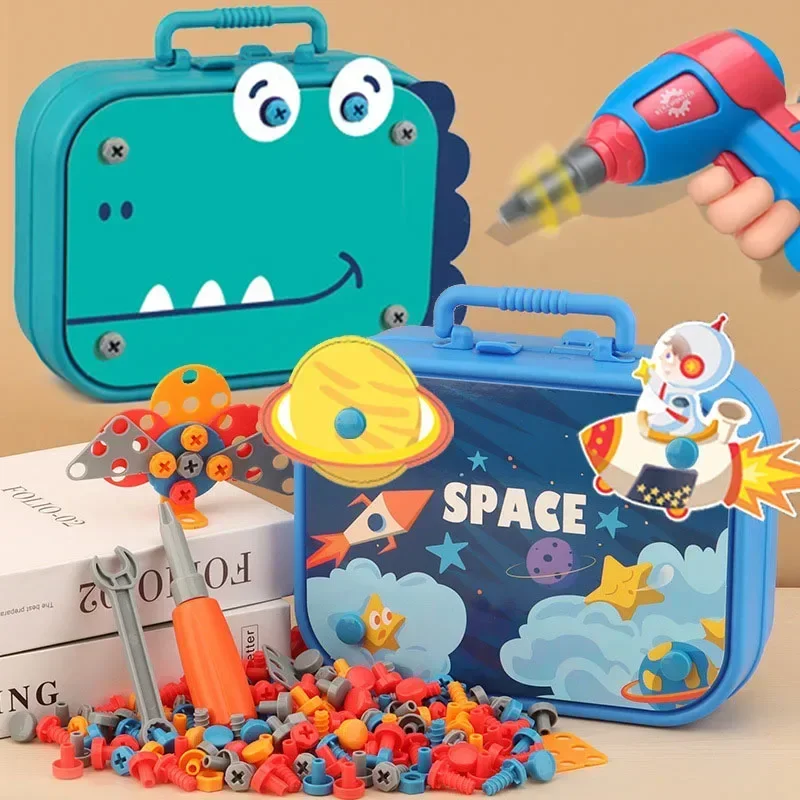 DIY Nut Hand Disassembly Assembly Puzzle Simulated Screwing Toolbox Early Educational Kids Toy Shape Insert Blocks Toys For Boys