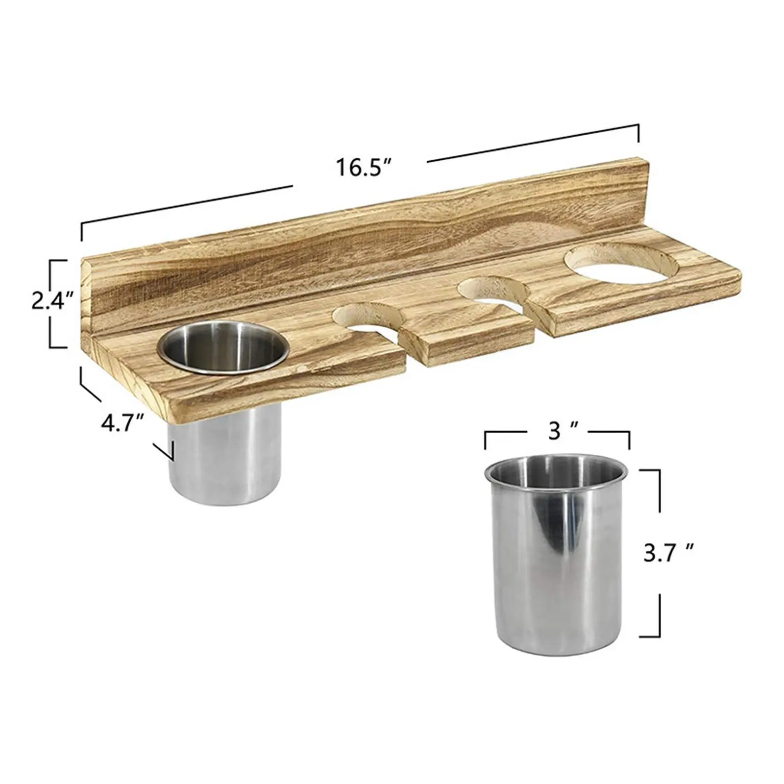 Hair Blow Dryer Holder Storage Stand No Drill Wood Wall Mount Hair Tool Organizer Blow Dryer Hanger for Curling Iron Dresser 6