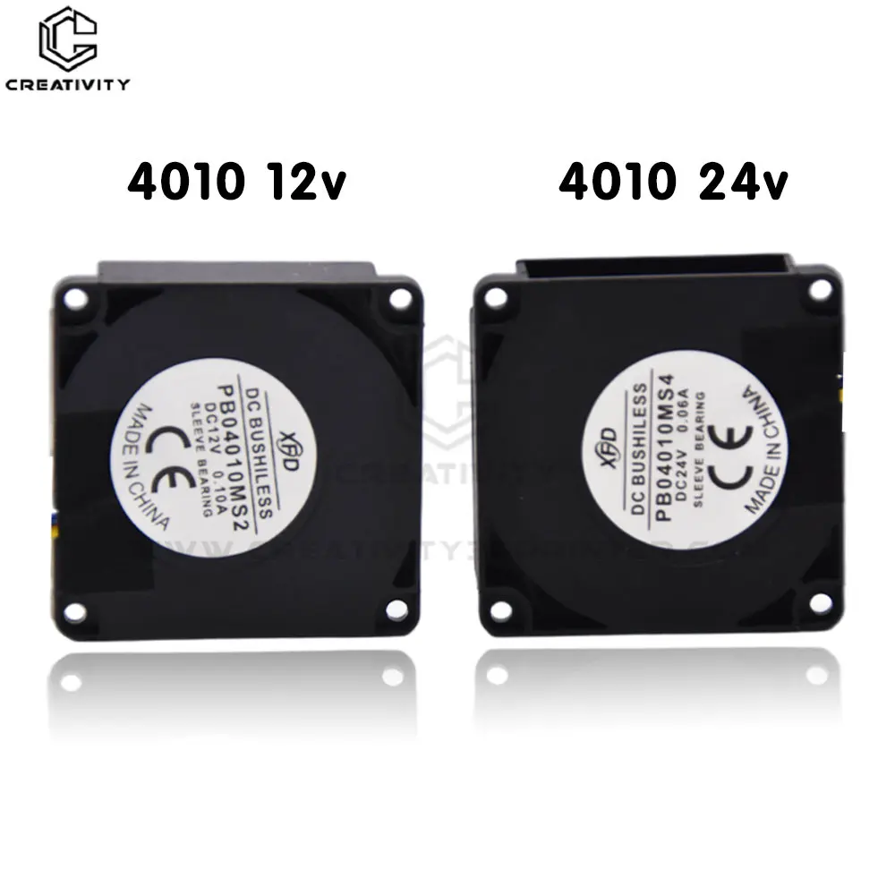 Fan 12V 24V Cooling Turbo Brushless 3D Printer Parts 2Pin For Extruder DC Cooler Blower Plastic 4010 5015 cooling fan