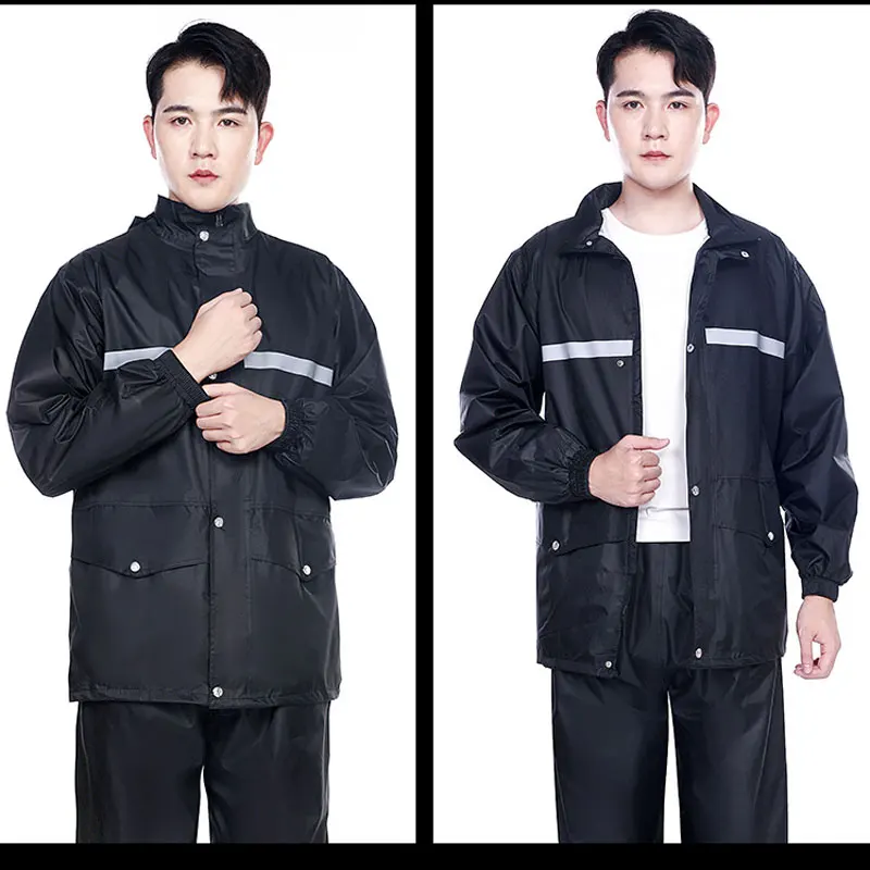 Motorcycle Rainstorm Protection Raincoat and Rain Pants Suit Outdoor Motorcycle Riding Waterproof Reflective Split Raincoat