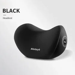 Ergonomic Memory Foam Car Neck and Lumbar Support Cushion Set (Black pillow)