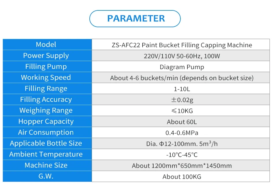 ZONESUN 5 Gallon Paint Bucket Explosion Proof Filling and Capping Machine ZS-AFC22