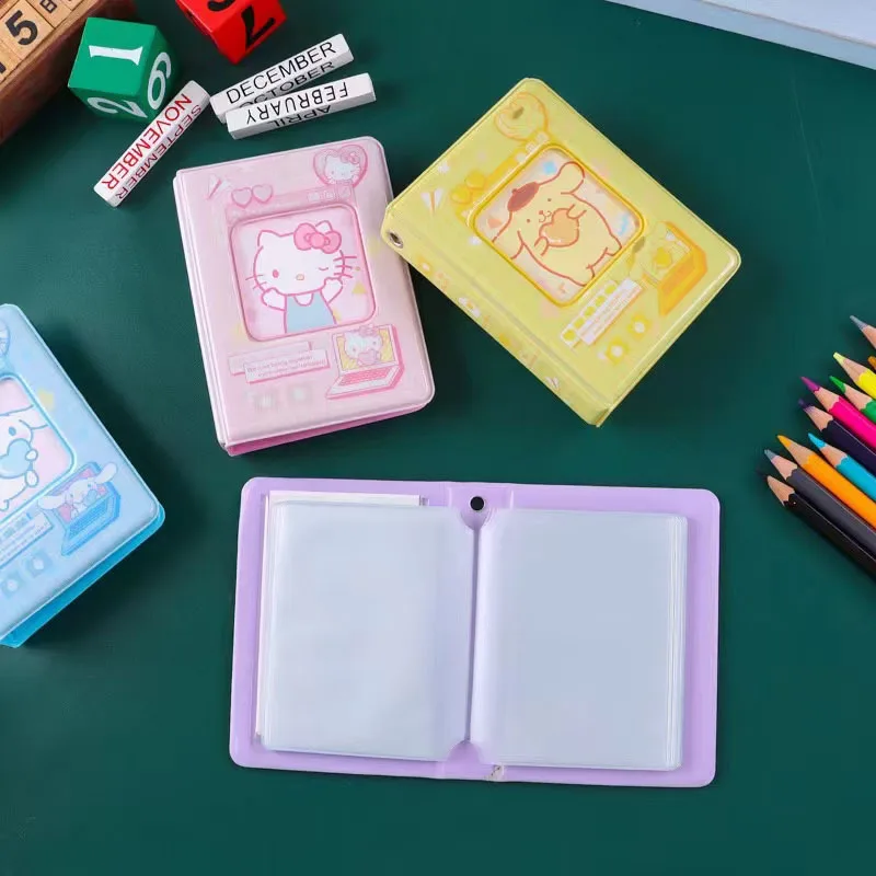 Kawaii Sanrio Hello Kitty Photo Album Mini 3-Inch Storage Photo Album Cute Card Storage Holder Cards Collect Toys Gift for Kids