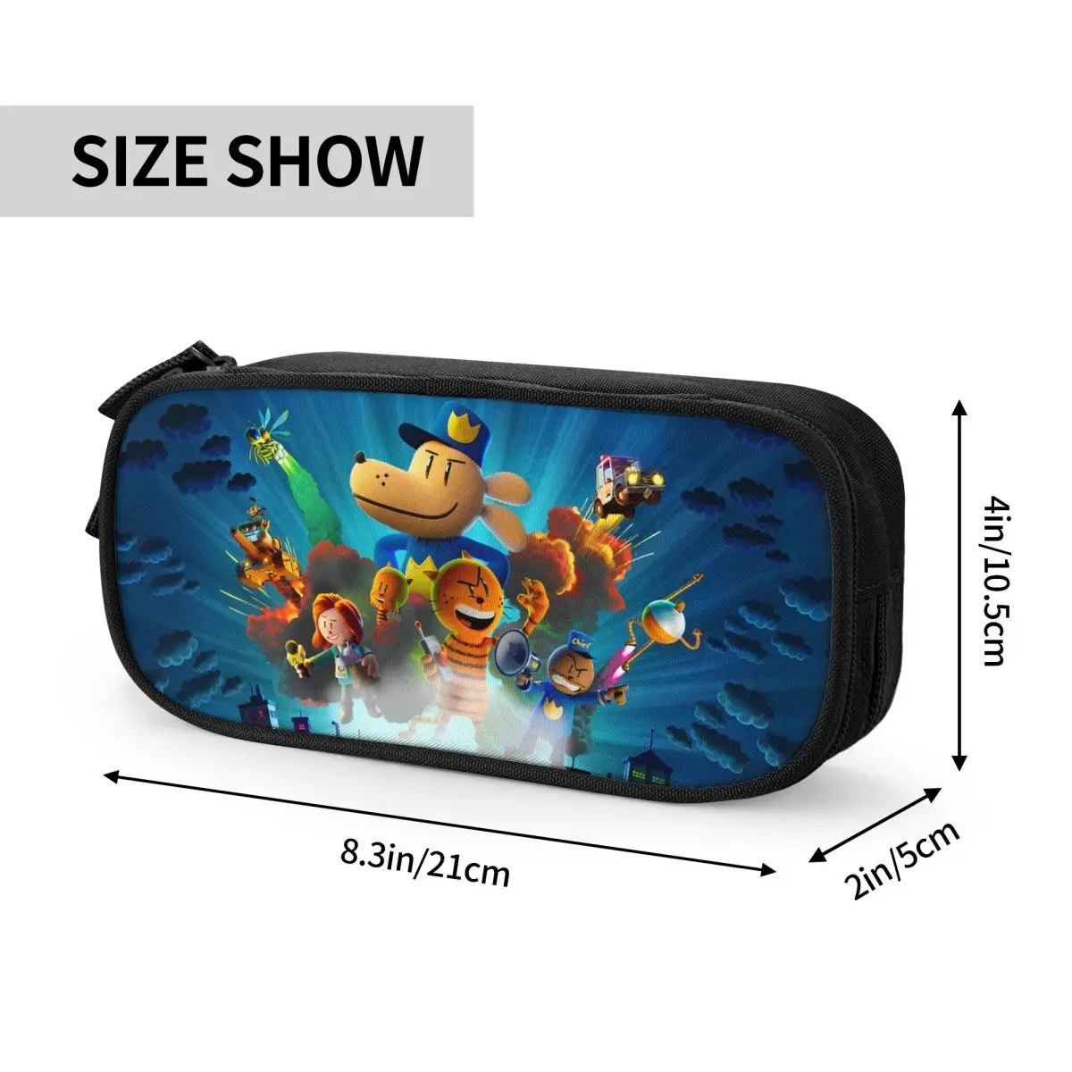 Dog Man Dogman Movie Comic Pencil Cases Cartoon Animals Pen Box Bags Student Large Storage Students School Zipper Pencilcases