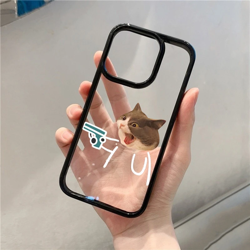 Adorable Cat Dog Duo Clear Shockproof Silicone Phone Case