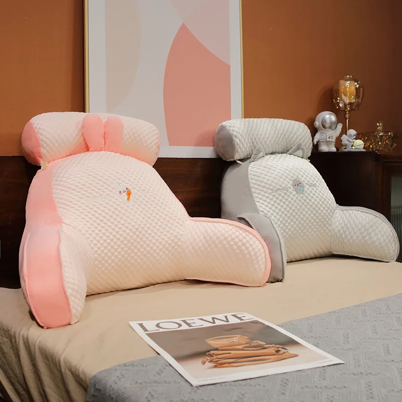 Summer cartoon ice bean cushion, large backrest, soft bag, waist protection, tatami, children's reading pillow