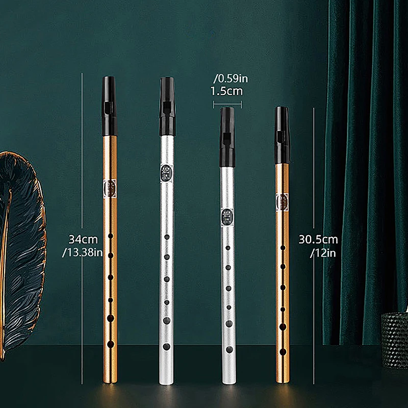 Irish Whistle Ireland Tin Penny Whistle Flute 6 Hole Metal Flute C/D Key Irish Whistle Instrument Woodwind Musical Beginners Accessories