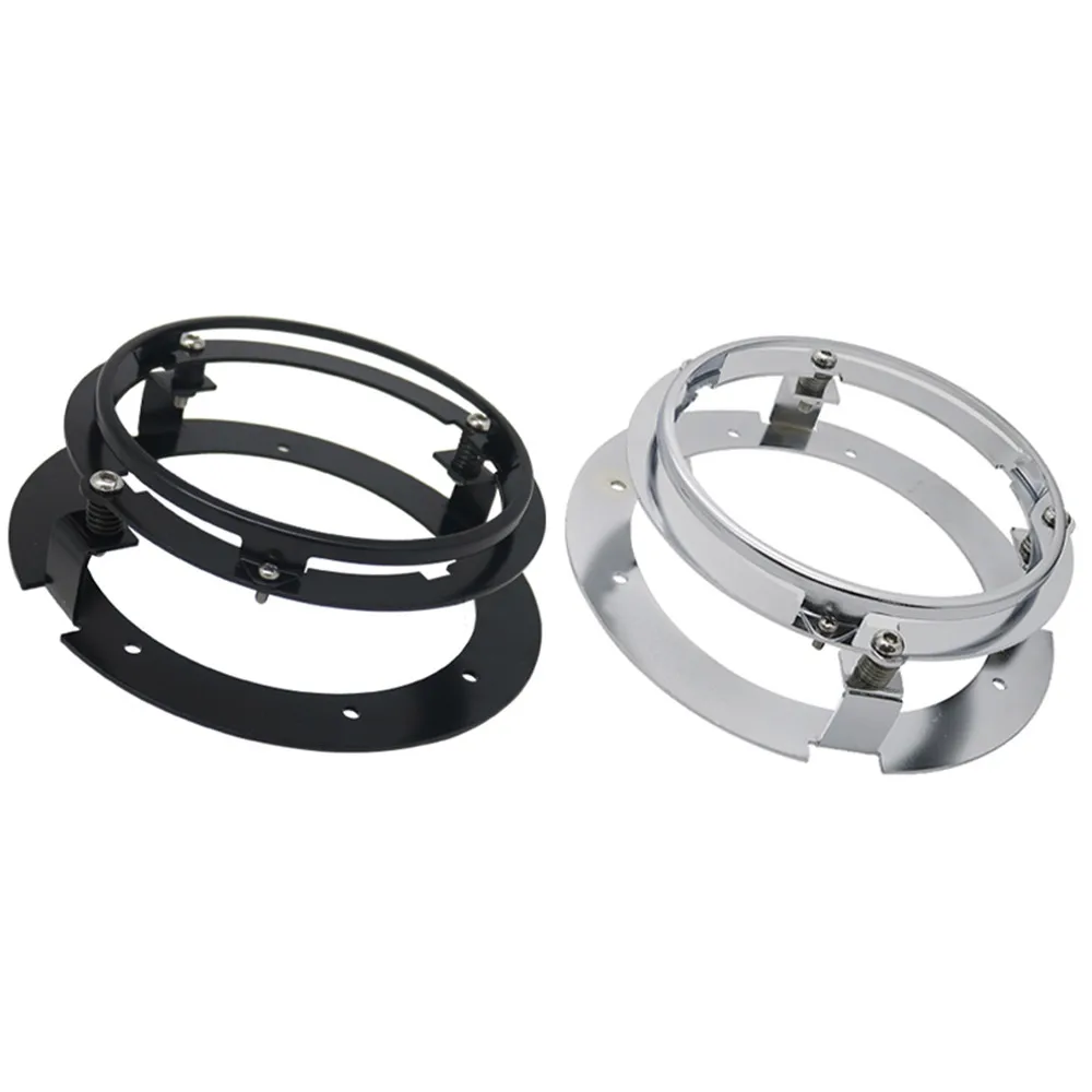 Universal Round 5 3/4" 5.75 Inch Motorcycle LED Headlight Mounting Bracket Black/Silver Motor Headlamp Mount Brackets Ring