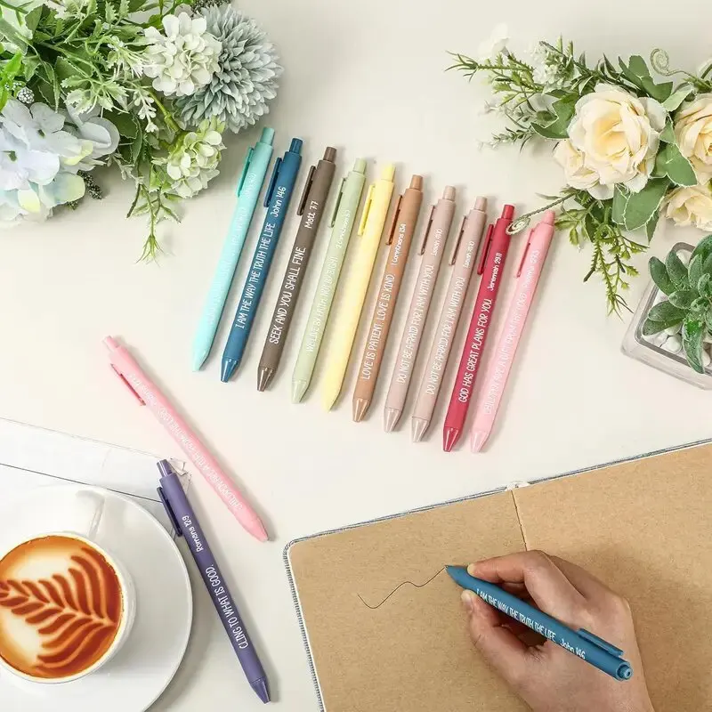 20 Pcs 다채로운 일요일 학교 기독교 펜 성경 성경 학생을위한 종교 잉크 펜 사무실 교회 용품