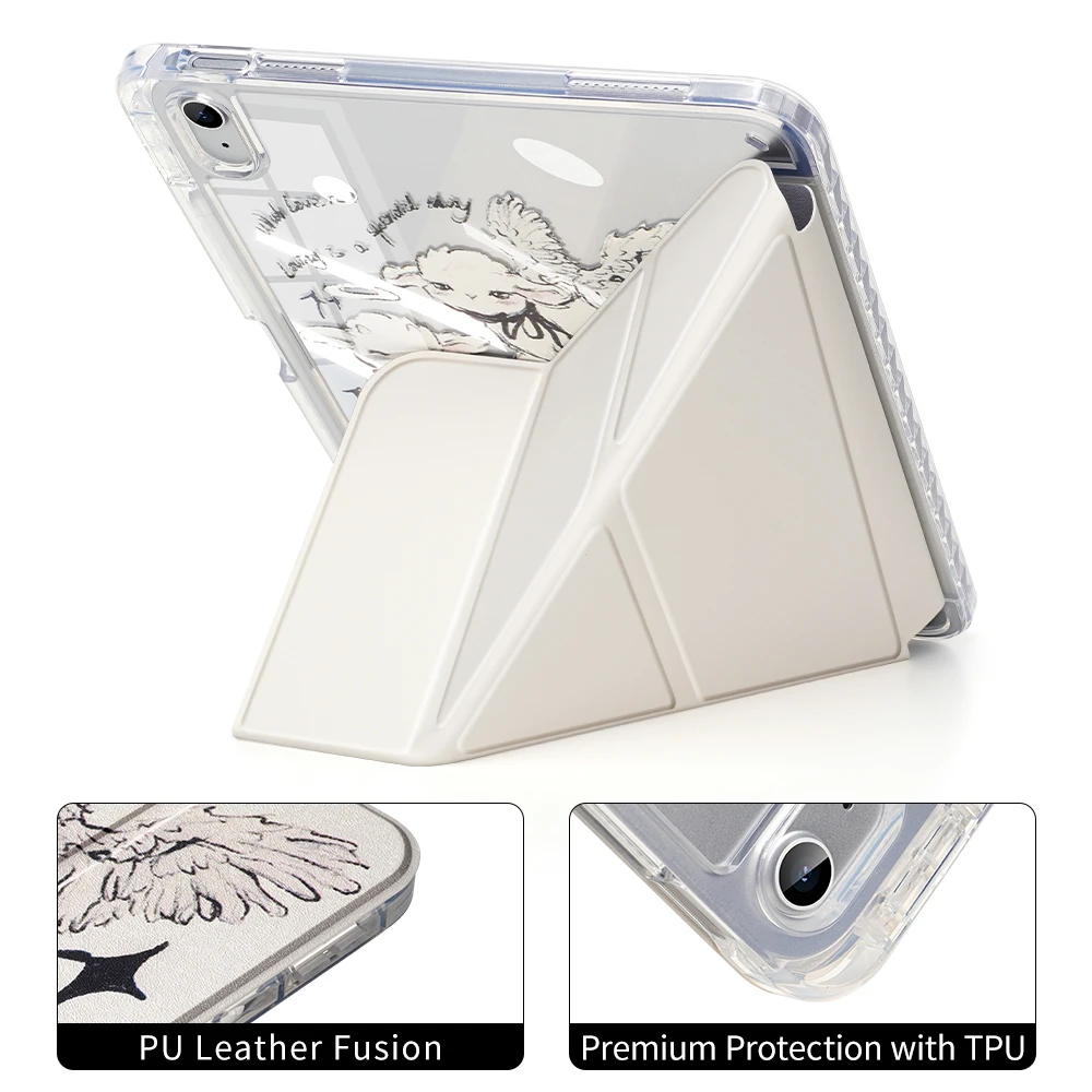 Acrylic Protective iPad Case with Pencil Holder