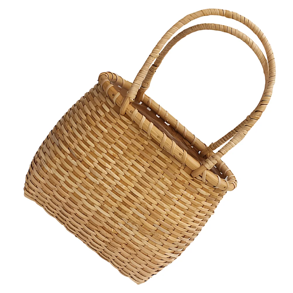 

Wood Woven Basket Decorative Rustic Flower Basket Fruit Gift Packing Basket