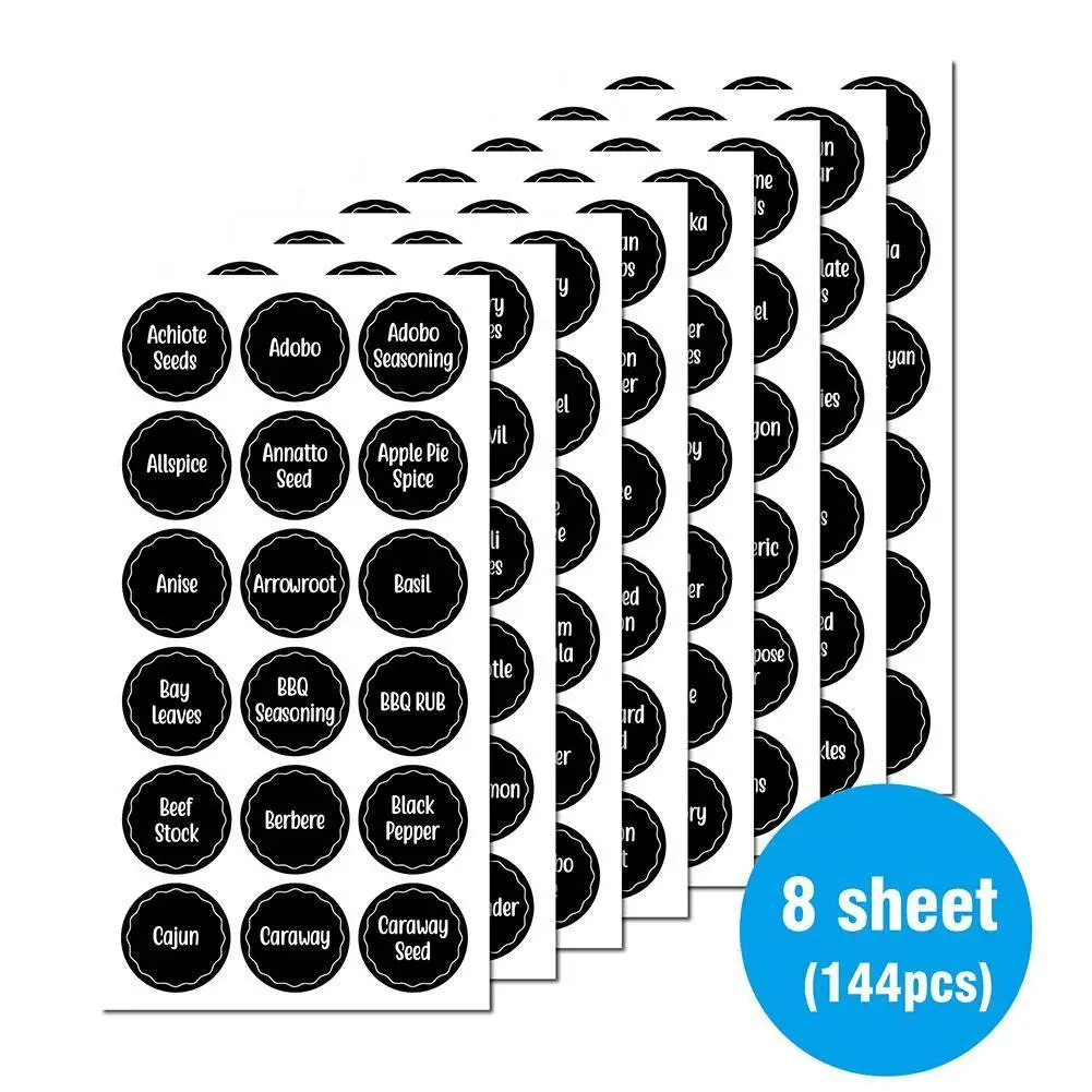 Printing Spice Can Labels And Food Storage Room Stickers Blackboard Pasting Spice Labels With A Diameter Of 3.8cm label stickers