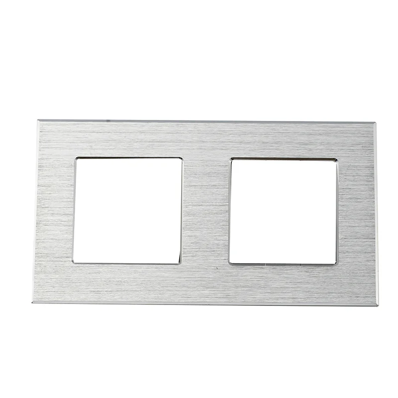 Tempered Glass Frame Three Color 86*86mm Single Double Tripled Quadruple Aluminum Frame for Socket Part