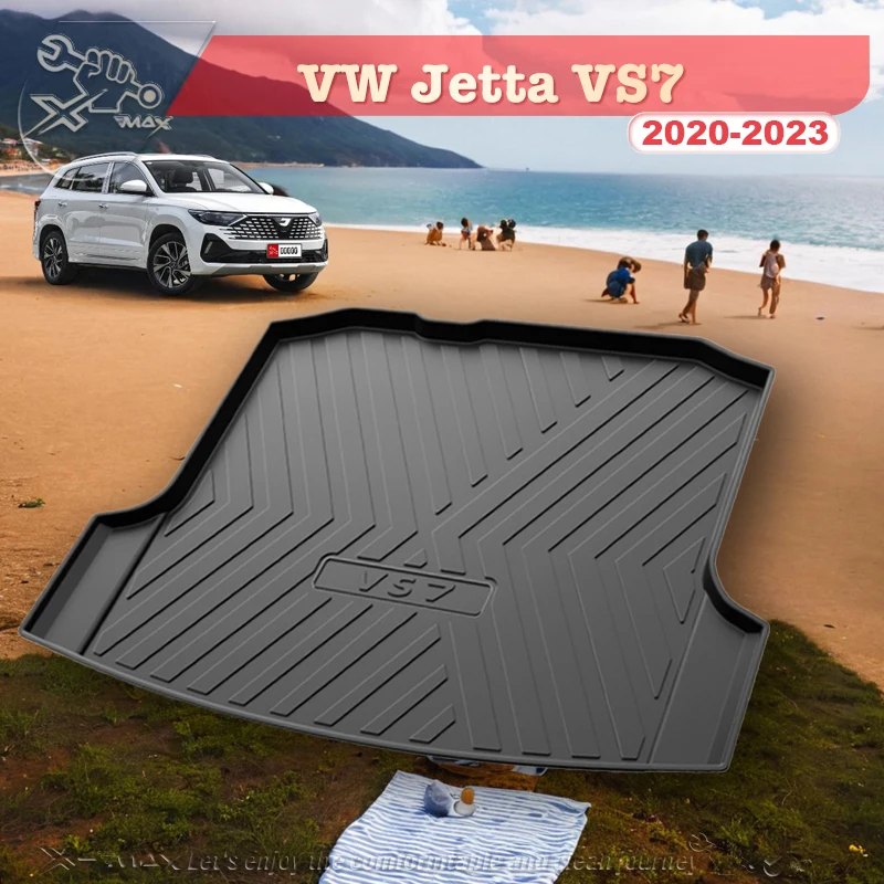 

For VW Jetta VS7 2020-2023 TPE Custom Fit Car Trunk Mat All Season Black Cargo Mat 3D Shaped Laser Measured Trunk Liners ﻿"
