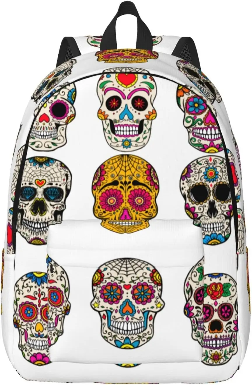 

Backpack Casual Lightweight Sugar Skull Laptop Backpack Men Women Travel Bag Outdoor Canvas Daypack