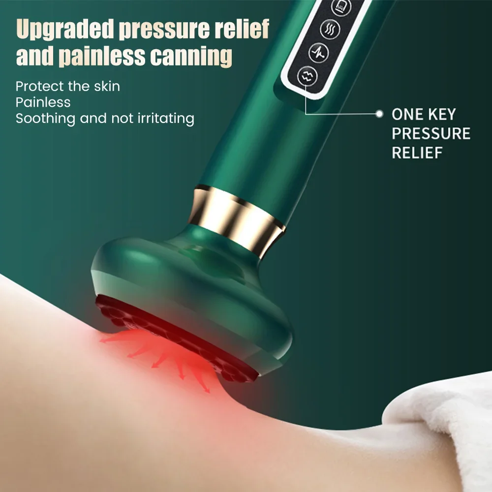 12 Levels Electric Cupping Massager Vacuum Suction Cup GuaSha  Anti Cellulite Scraping Heating Body Slimming Massage Therapy 4