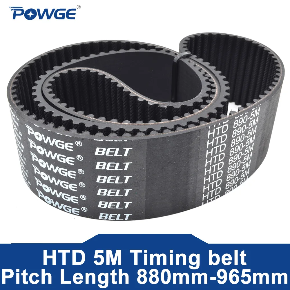 

POWGE HTD 5M Timing belt Lp=880 885 890 895 900 905 910 915 920 925 930 935 940 945 950 955 960 965 Width 10-40mm HTD5M Rubber