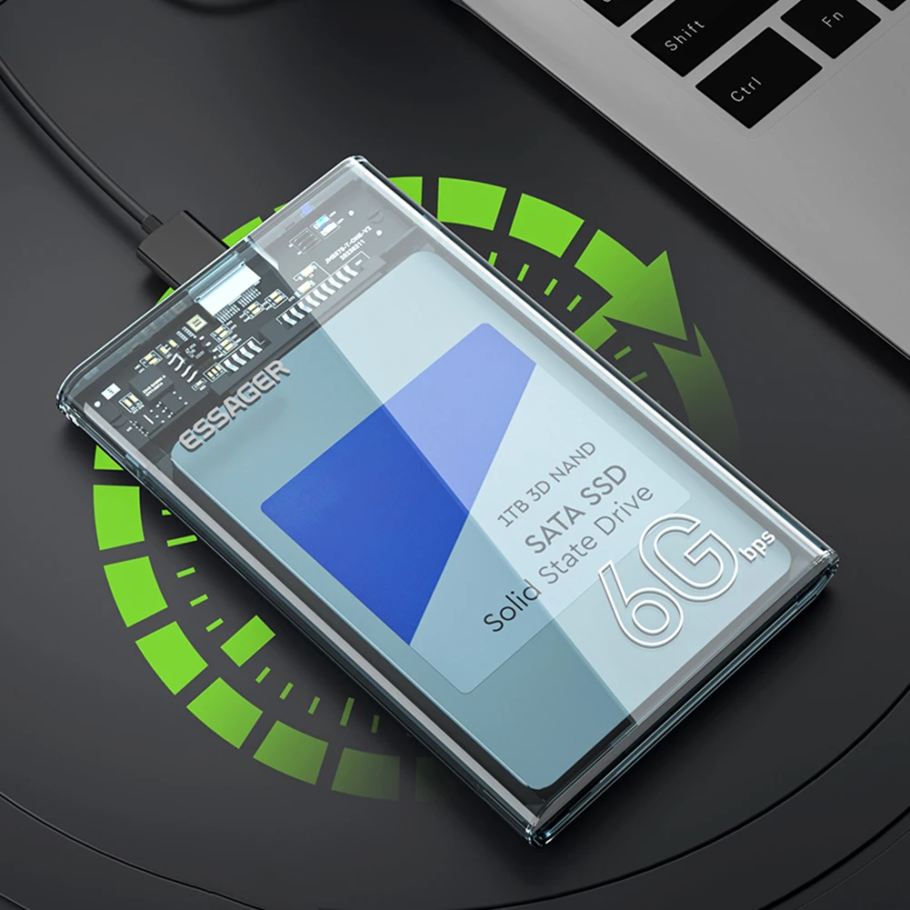 2.5 Inch SATA Box Hard Disk Enclosure Tool-Free USB 3.0 Mobile Hard Drive Cases 6Gbps Speed for 2.5inch 7/9.5mm SATA HDD SSD hdd enclosure external hard drive housing