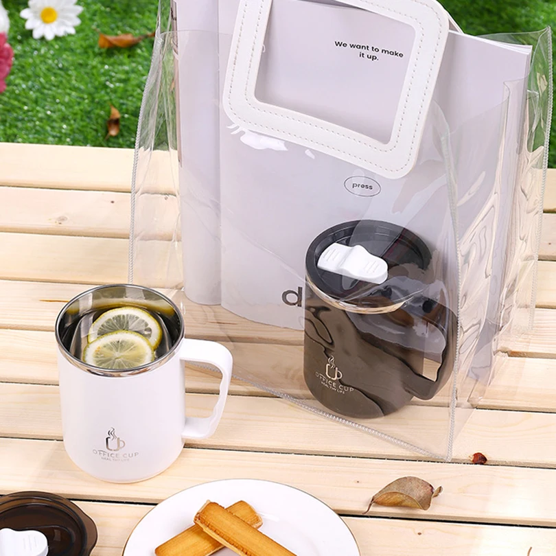 500ml 304 Stainless Steel Thermos Mug  With Lid And Handle Portable Thermal Water Bottle Leak-Proof Vacuum Flask Insulated Cup