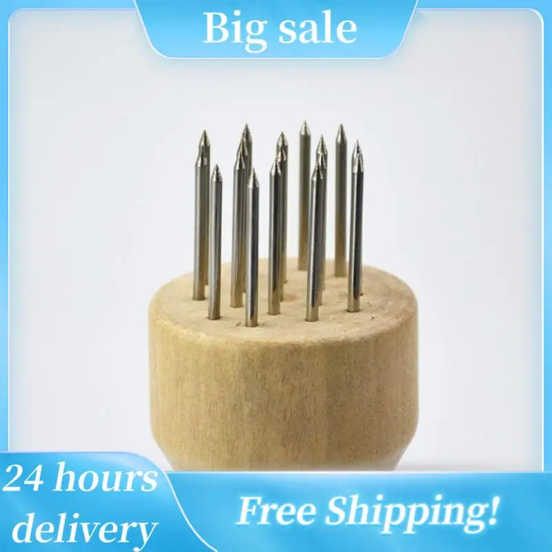 

Stainless Steel Meat Needles Pounders With Wooden Handle Profession Meat Tenderizer Needle For Beef Tender Steak Kitchen Tools