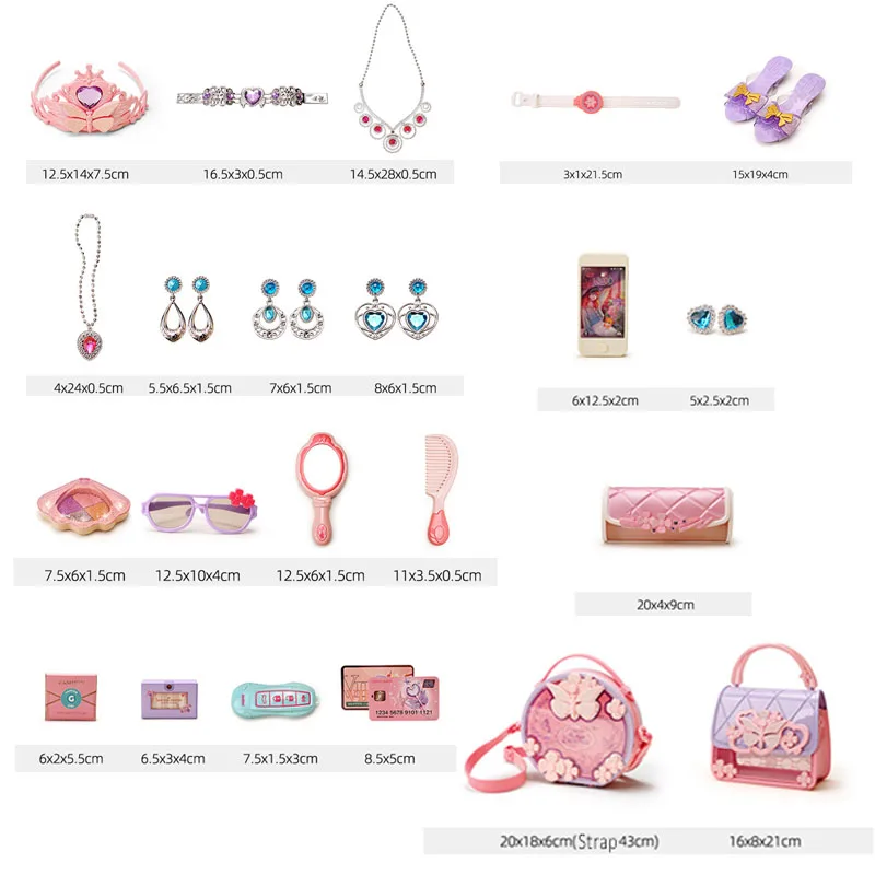 Kids Toys Pretend Play Beauty & Fashion Toy Simulation Makeup Set Jewelry Crown Necklace Cosmetic Educational Toy for Girls Gift