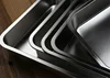 304 Stainless Steel Flat Bottom rectangle Square Basin with Covered Dish Buffet Plate food Basin Grilled Plate bbq storage tray 2